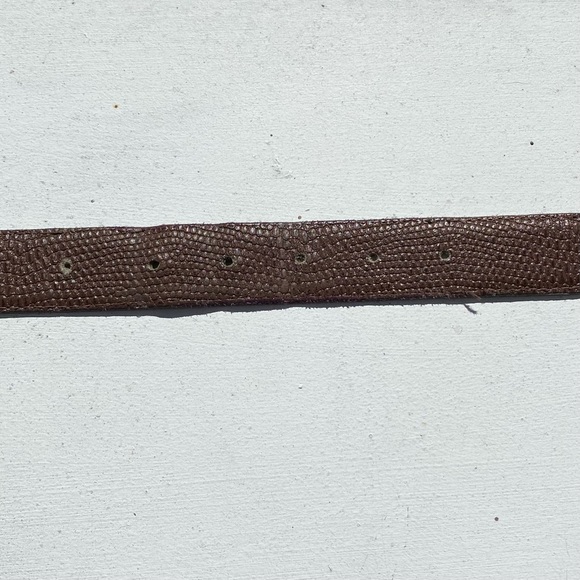 Talbots Brown Lizard Grain Leather Large Belt 9732 - Picture 3 of 4